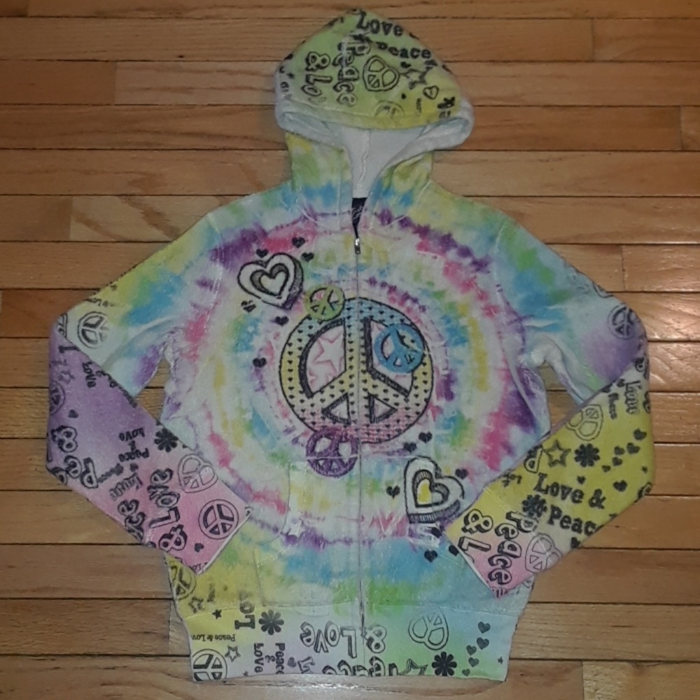 Graffiti Art Fleece Sweater Large Girls 10 / 12 lg
